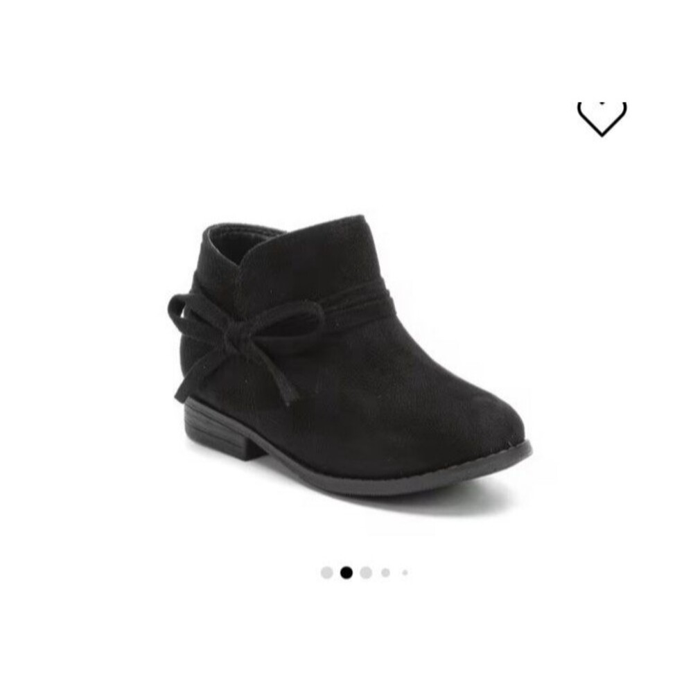 UNR8AD Reece Boots Toddler Girl 5.5 Black Faux Suede Ankle Booties‎ Bow Detail